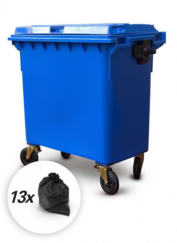 Blue 770 Litre Wheelie Bins