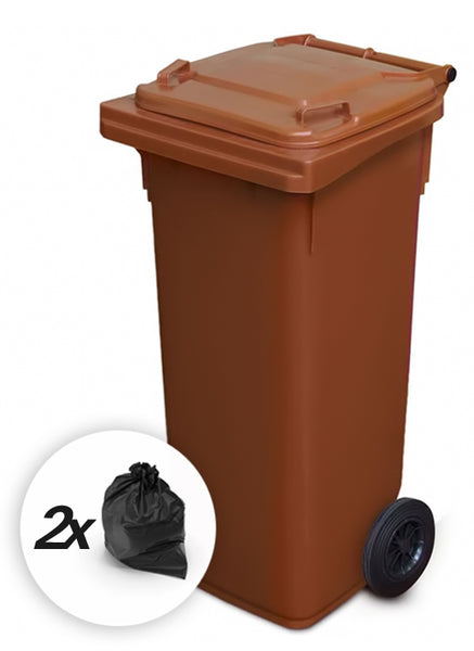 Brown 140 Litre Wheelie Bins