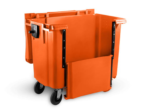 Orange 1100 Litre Wheelie Bins