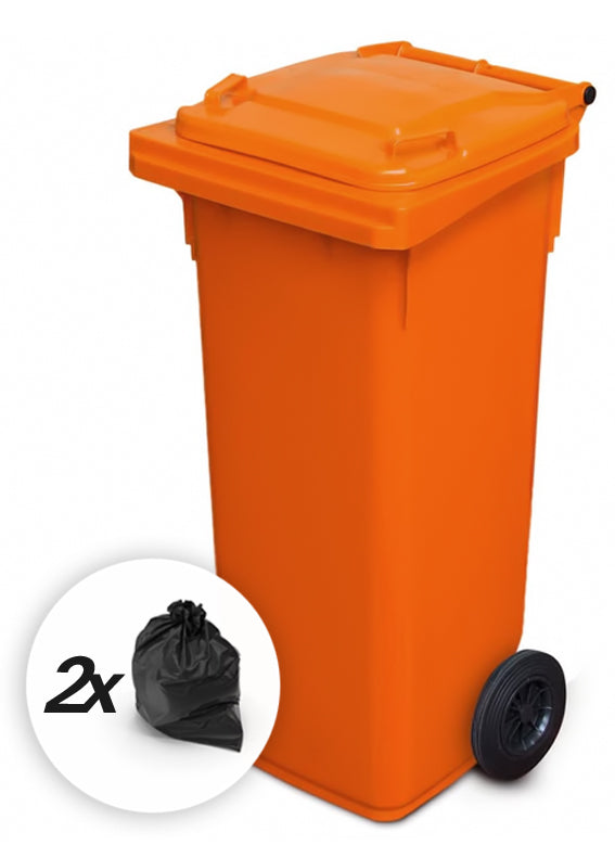 Orange 120 Litre Wheelie Bins