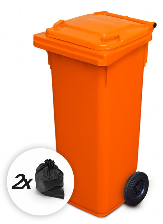 Orange 140 Litre Wheelie Bins
