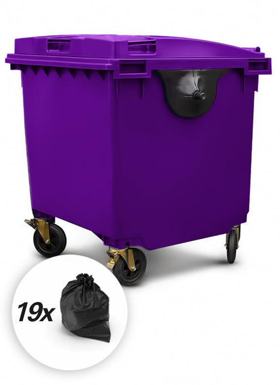 Purple 1100 Litre Wheelie Bins