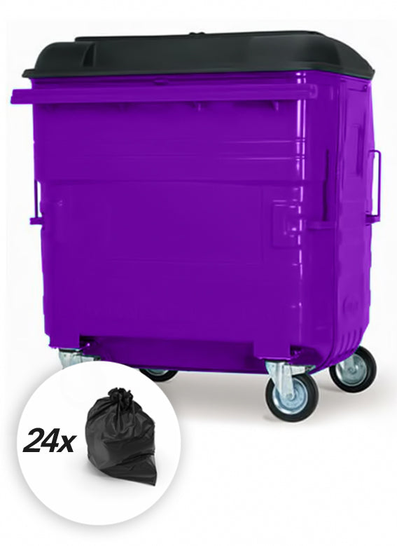 Purple 1280 Litre Wheelie Bins