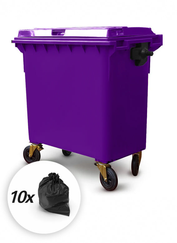 Purple 660 Litre Wheelie Bins