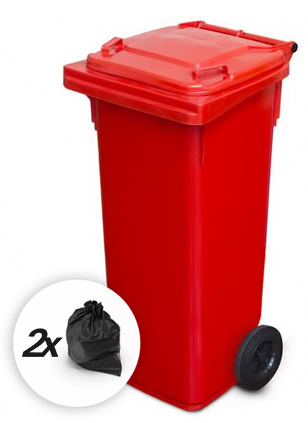 Red 120 Litre Wheelie Bins