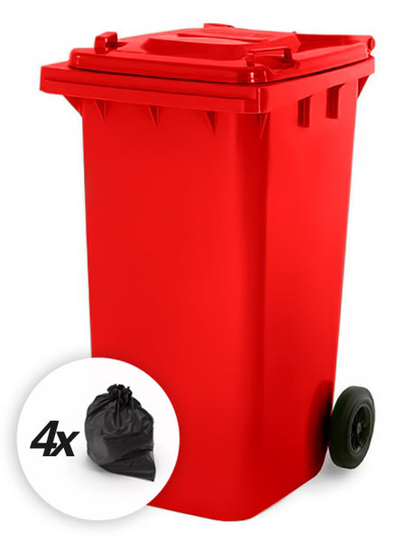 Red 180 Litre Wheelie Bins