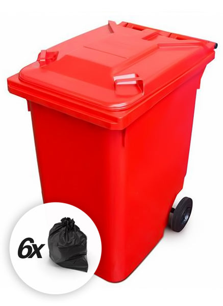 Red 360 Litre Wheelie Bins