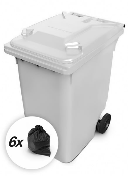 White 360 Litre Wheelie Bins