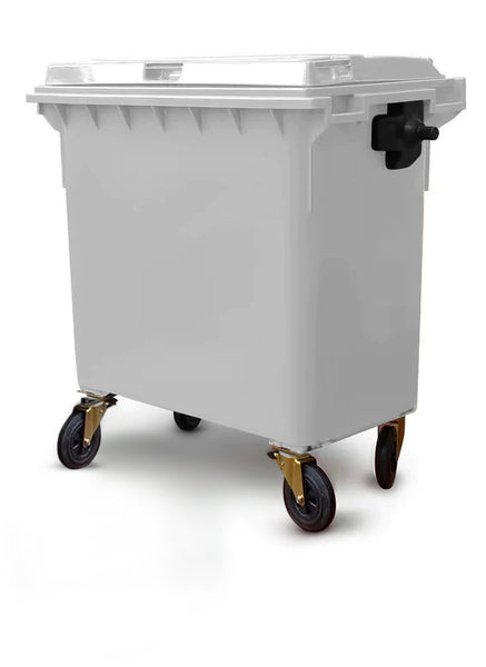 White 660 Litre Wheelie Bins