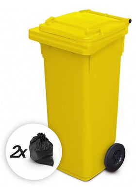 Yellow 120 Litre Wheelie Bins